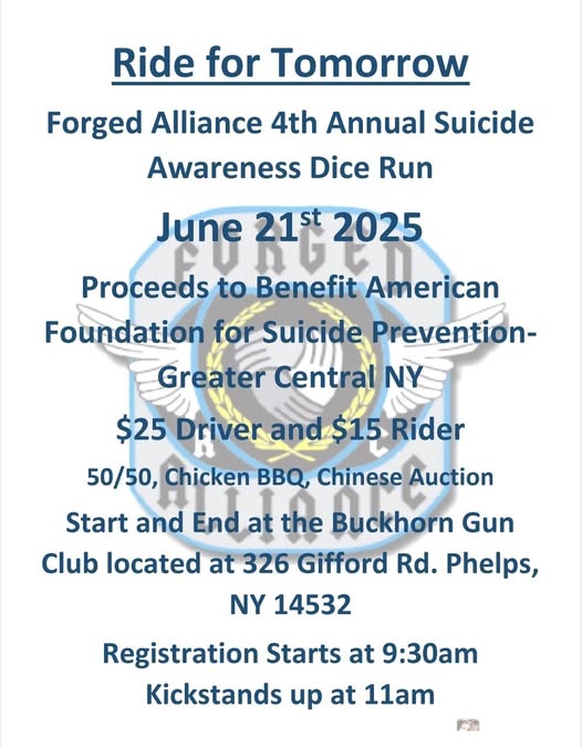 Ride For Tomorrow Forged Alliance 4th Annual Suicide Awareness Dice Run