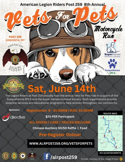 8th Annual American Legion Riders Vets for Pets Run